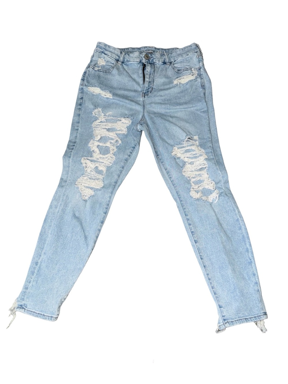 American Eagle Outfitters Light Blue Distressed Boyfriend Jeans